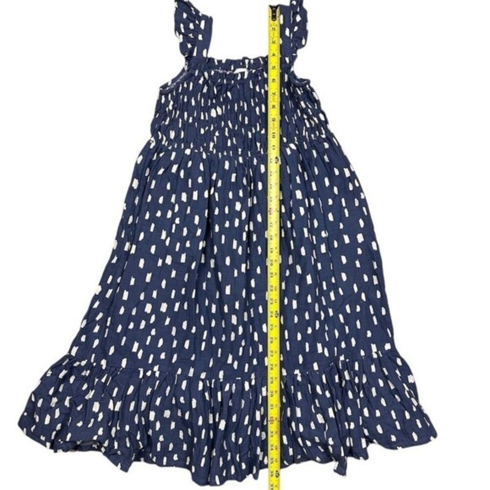 Hanna Andersson Girls Smocked Twirl Dress Navy/White Size 12 - Picture 3 of 6